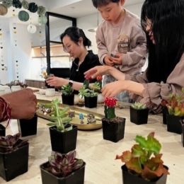 Residents making plants 